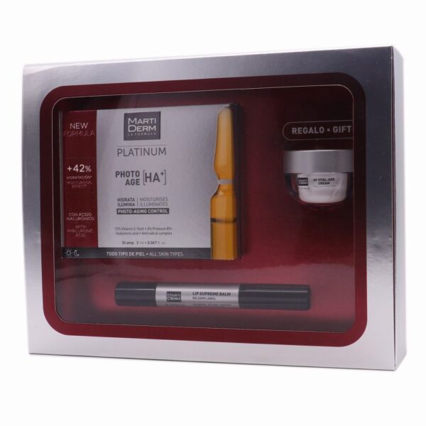 PACK MARTIDERM PLATINUM PHOTO AGE HA+ 30AMP + LIP SUPREME BALM + REGALO GF VITAL-AGE CREAM 15ML